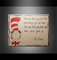 Cat In The Hat Dr Suess Quote Painting White Red By Jdowdecor 55 00 Dr Suess Quotes Seuss Quotes Fab Quotes