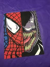 Spider Man And Venom Original Painting Painting Ideas Painting Paintings Spiderman Painting Rock Painting Patterns Nerd Art
