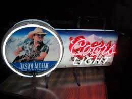 Coors Light Jason Aldean Beer Neon Sign Authentic Light Up Country Bar Tavern Neon Signs Country Bar Coors Light