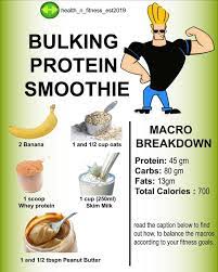 Easy To Make Bulking Shake Above Mentioned Smoothie Provides Decent Amount Of Protein Carbs And Fats For Protein Shake Recipes Nutrition Recipes Workout Food