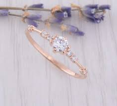 14k Solid Rose Gold Simple Dainty Promise Ring For Her Etsy Promise Rings For Her Rings For Her Minimalist Engagement Ring