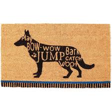 Kempf beware of the dog doormat. Coco Welcome Door Mat For Outside Indoor Outdoor Coir Doormat Dog Silhouette 17 X 30 Brown Walmart Com Walmart Com