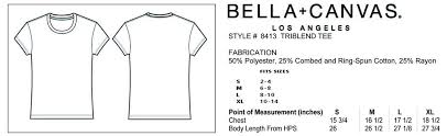 12 Conclusive Bella And Canvas Size Chart