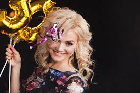 Today you are 10,950 days old. Young Attractive Blonde Woman Celebrates Her 30th Birthday Beautiful Cheerful Blonde With Golden Balloons Birthday Stock Photo Image Of Laugh Smiling 148606246