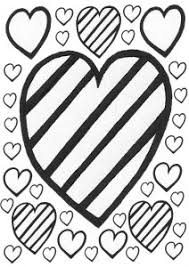 Large heart with stripes coloring page. Colouring Rooftop Post Printables