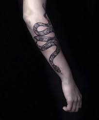 Blackwork Snake Tattoo On Forearm By Maya Mysteria Tattooartist Tattoos Back Tattoos For Guys Snake Forearm Tattoo