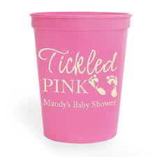 Baby Shower Cups 16 Oz Plastic Stadium Personalized