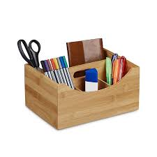 Schreibtisch organizer ordnungssysteme aus holz. Schreibtischorganizer Bambus Mit Griff Relaxdays Mytoys