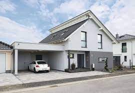 weberhaus musterhaus in wenden fassade haus einfamilienhaus pultdach