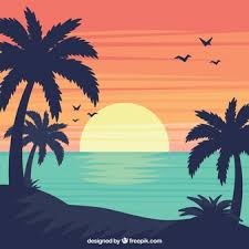 How to draw easy and simple scenery for beginner with oil pastels. Beach Sunset Drawing For Kids
