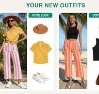 Tankaneo Womens Cropped Striped Jeans Casual High Waisted ...