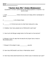 In this super size me worksheet, students watch the video about health titled super size me and answer short answer questions about it. Super Size Me Video Worksheet Doc Template Pdffiller