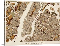 New York City Street Map Wall Art Canvas Prints Framed Prints Wall Peels Great Big Canvas