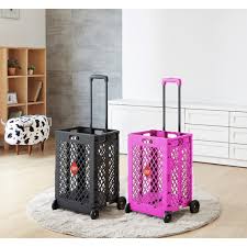 Choose from contactless same day delivery, drive up and more. Pack Roll Foldable Personal Plastic Shopping Cart Carrier Trolley Jumbo Black Pink Xmbf Shopee Thailand