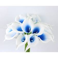 Decorators and home designers can make good use of these. 10pc Set Real Touch Calla Lily Keepsake Artificial Flower Perfect For Cut To Make Boutonniere Corsage Bouquets Picasso Royal Blue Walmart Com Walmart Com