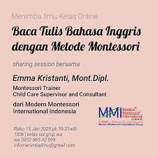 Kunjungi halaman ini secara berkala untuk mengetahui segala perubahan. Added By Menimbailmu Instagram Post Menimba Ilmu Kelas Online Baca Tulis Bahasa Inggris Dengan Metode Montessori Sharing Session Bersama Emma Kristanti Mont Dipl Emskristanti Montessori Trainer Child Care Supervisor And Consultant Dari Modern