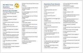 1001 bible trivia questions is ideal for using to make your own bible quizzes in your church activities, particularly in youth ministry or for reading alone for fun. 301 Bible Trivia Questions Answers Easy Quiz For Kids Bible Quiz Questions Bible Questions For Kids Bible Quiz