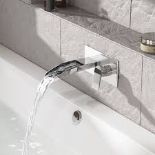 Avis Ii Wall Mounted Waterfall Bath Filler Mixer Tap Waterfall Taps Bath Mixer Taps Bath Taps