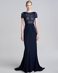 J Mendel Lace Sheer Overlay Gown Lace Evening Dresses Dresses Gowns