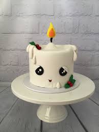 Kawaii Candle Christmas Cake Christmas Cake Decorations Cake Decorating For Beginners Christmas Cake