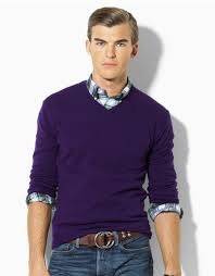 Image result for purple sweater mens