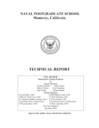 Technical Report Naval Postgraduate School Monterey California