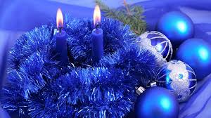 1920x1080 Wallpaper Christmas Decorations Candles Tinsel Thread Needles Holiday New Ye Christmas Candle Decorations Blue Christmas Decor Christmas Candle