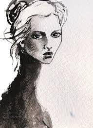 David Johns Original Pastel Painting Female Portrait Signed Framed Surreal  Art