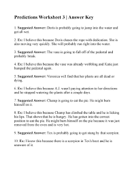 This Is The Answer Key For The Making Predictions Worksheet 3 Reading Worksheets 2nd Grade Worksheets Making Predictions