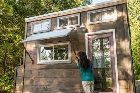 Some clever designs include a washing machine and dryer turning the bathroom into a laundry room as well (a very nice feature for any tiny home). 15 Small Space Color Ideas From A Tiny House Diy