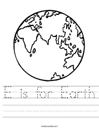 E Is For Earth Worksheet Twisty Noodle