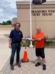 On behalf of Chief Donna Big Canoe and Councillor William McCue of  Chippewas of Georgina Island First Nation, I presented BWG Councillor Mark  Contois with the Chippewas of Georgina Island First Nation