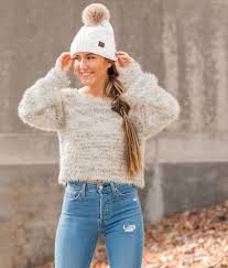 Check spelling or type a new query. Hyfve Marled Eyelash Knit Cropped Sweater Women S Sweaters In Cream Multi Buckle