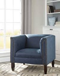 Coaster Home Furnishings 902986 Transitional Dark Blue Accent Chair With Nailhead Trim Cappuccino Remain In 2020 Blue Accent Chairs Coaster Furniture Accent Chairs