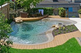 The Biodesign Pool In Every Garden Integrate And Gives This A Distinctive Atmosphere In 2020 Backyard Pool Swimming Pools Backyard Pool Houses