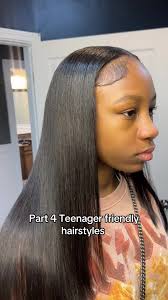 Part 4 teenager friendly hairstyles #fyp #teenmom #hairtok #teenager  #leaveout #middlepart #series #styling #hairtutorial