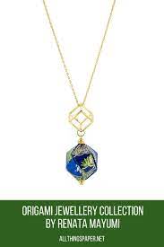Origami Pendant Necklace Origami Jewelry Origami Necklace Paper Jewelry