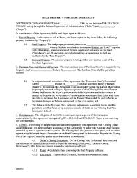 Real Estate Purchase Agreement Indiana - Fill Online, Printable ...