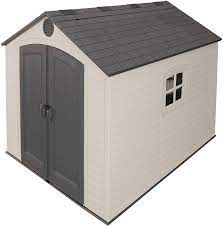 Gable piedmont dormer storage shed with double doors & metal roof. Lifetime 8 X 10 Outdoor Storage Shed With Window Amazon De Garden