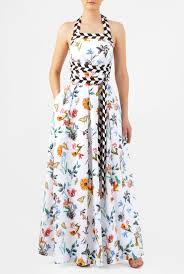 Empire Tie Waist Floral Butterfly Print Crepe Maxi Halter Dress Dresses Women S Fashion Dresses Fashion Clothes Women