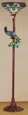 Great Base Tiffany Style 68 Pleasure Peacock Torchiere Stained Glass Floor Lamp New Tiffany Lamps Stained Glass Lighting