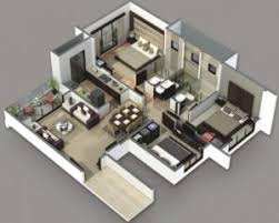 This is a pdf plan available for instant download. Gorgeous 3 Bedroom House Plans 3d Design Artdreamshome 2 And Bathroom 4 Room House Planning 3d Photo Simple House Plans 3d House Plans House Floor Plans
