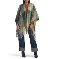 CRISTINA CHITI Green Made In Italy Brushed Ruana