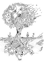 Trees Coloring Books Adultcoloringbookz