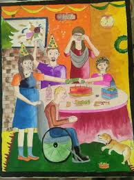 Birthday Celebration Happy Birthday Drawing For Kids Memory Drawing On A Birthday Party Drawings My Arts Art