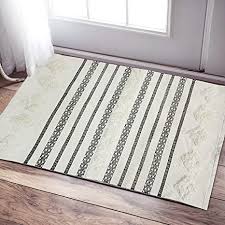 The oil rubbed bronze finish complements this look perfectly. Amazon Com Yokii Boho Throw Rug 2x3 Functional Black Cream Geometric Striped Cotton Bathroom Rug Tufted Modern Farmhouse Small Accent Bedroom Rug Kitchen Mat With Non Slip Mattress Pad 2x3 Black Kitchen Dining