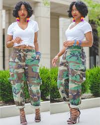 Black And White Camo Pants Outfit Camo Pants White Tee Tassle Earrings Camo Outfit Idea White V Neck Outfit Adrienne Sweenee Style Sweeneestyleb Quirky Fashion Fashion Pants Outfit Casual