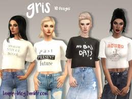 The Sims Resource Gris T Shirt By Laupipi Sims 4 Downloads Sims 4 Clothing Sims Sims 4