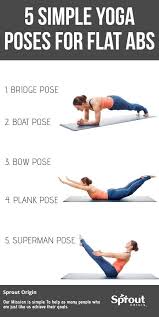 5 Simple Yoga Poses For Flat Abs Easy Yoga Poses Easy Yoga Yoga Poses