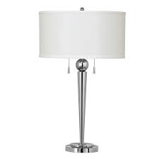 10 In Chrome Electrical Outlet 3 Way Switch Table Lamp With Fabric Shade Metal Table Lamps Table Lamp Fabric Shades